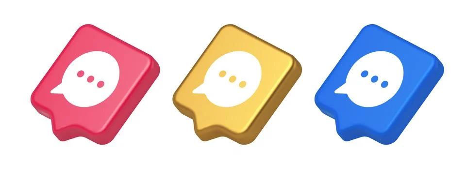 Think bubble chat button online dialogue social network communication 3d real Illustrazione stock