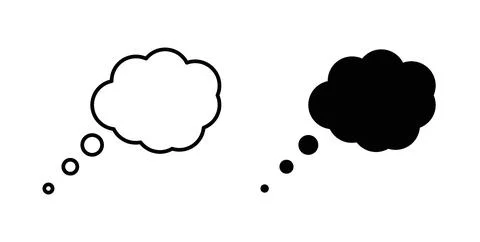 Think bubble icon in black and white. vector icon pack for websites Stock Illustration