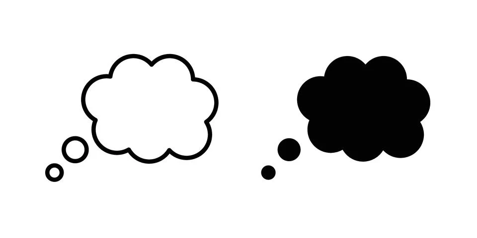 Think bubble icon concept logo design collection Stock-Illustration