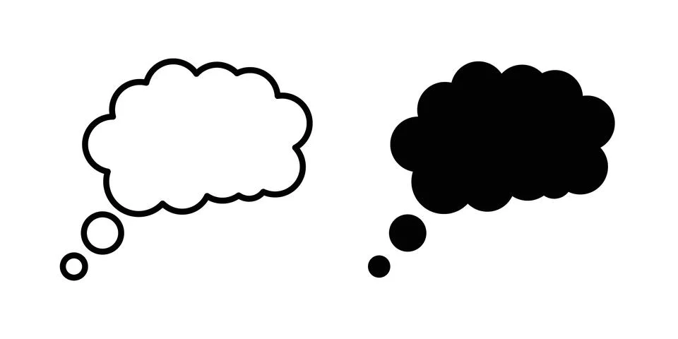 Think bubble icon design. Illustration icons in linear and clipart pack Stock Illustration