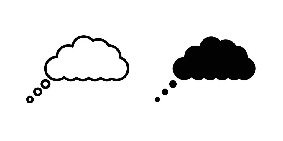 Think bubble icon for design projects and web UI Stock Illustration