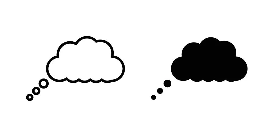 Think bubble icon modern style vectors set Stock Illustration