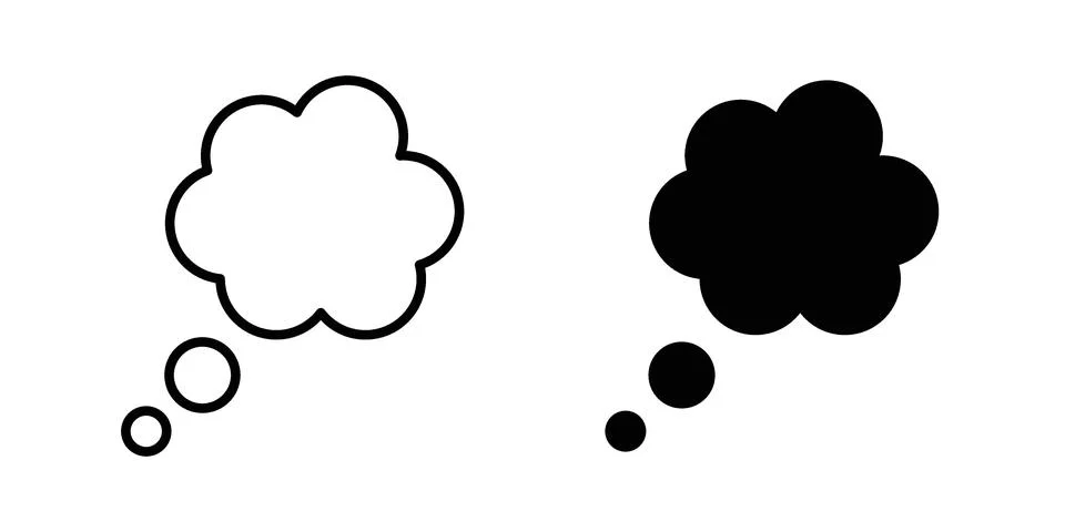 Think bubble icon vector, illustration icon set Stock Illustration