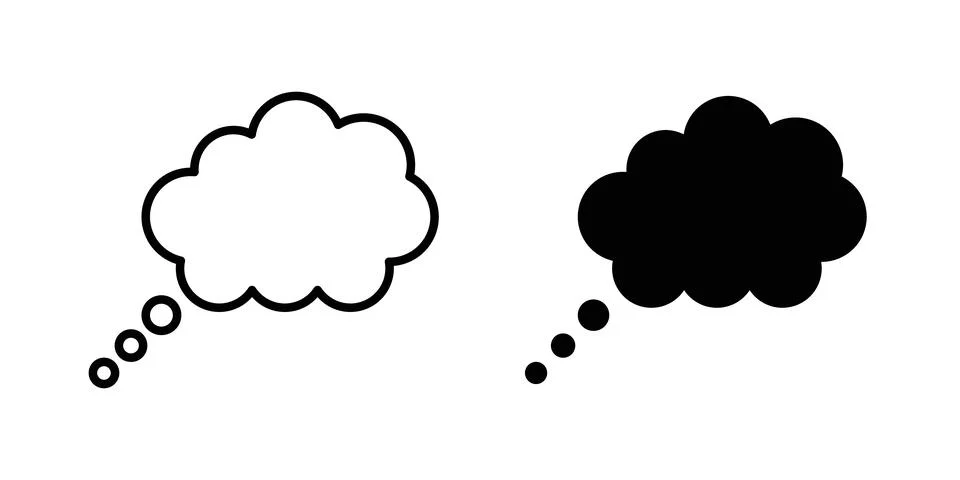Think bubble icon vector symbol graphics Illustrazione stock
