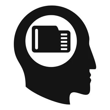 Think care lost icon simple vector. Memory science Illustrazione stock