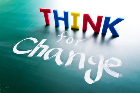 Think for change concept 스톡 사진
