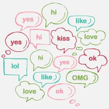 Think cloud symbols Stock Illustration