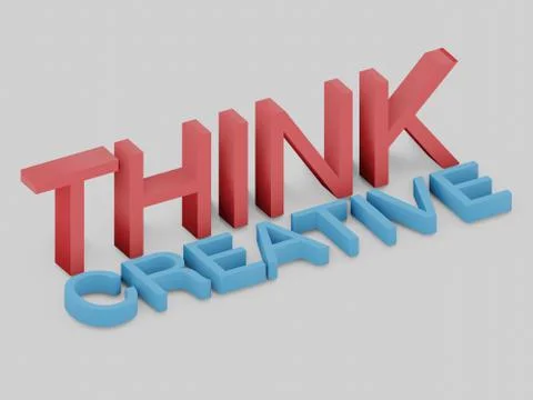 Think Creative. 3D illustration isolated on white. 3D render. Stock Illustration