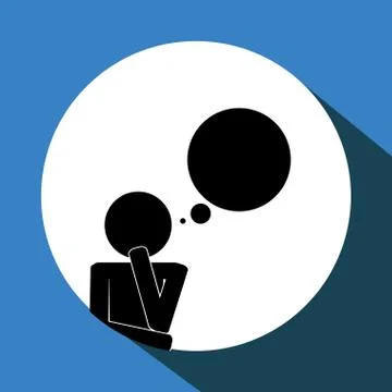 Think design. bubble icon. Flat illustration, vector graphic イラスト素材