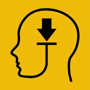 Think design over yellow background vector illustration Stock Illustration