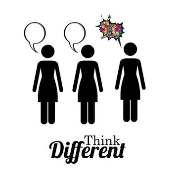 Think diferent over white background vector illustration Stock Illustration
