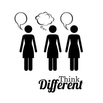 Think diferent over white background vector illustration Stock Illustration