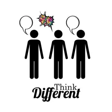 Think diferent over white background vector illustration Stock Illustration