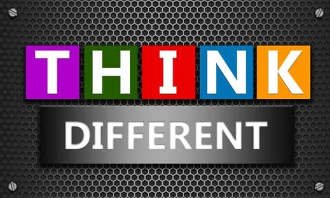 Think different concept on mesh hexagon background Stock Illustration