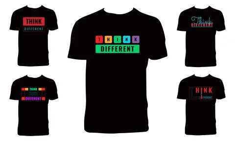 Think Different Creative Typography T Shirt Design Bundle Stock Illustration