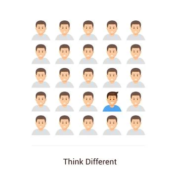 Think different flat poster 库存插图