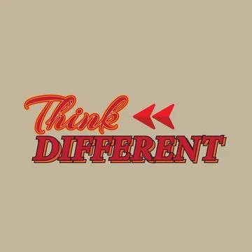 Think different lettering design for t-shirt Stock Illustration