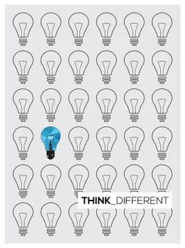 Think Different Light Bulbs Stock Illustration