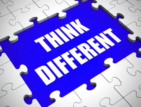 Think different or think outside the box for new ideas or approa Stock Illustration