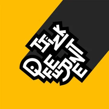 Think different phrase, graffiti logo sign, concept icon symbol Stock Illustration