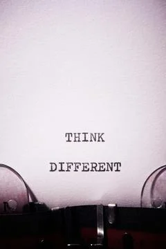 Think different phrase Fotos de archivo