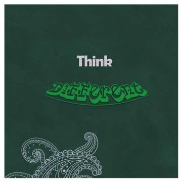 Think Different-Text With Dark Green Textured Chalkboard Background Stock Illustration