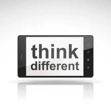 Think different words on mobile phone Stock-Illustration