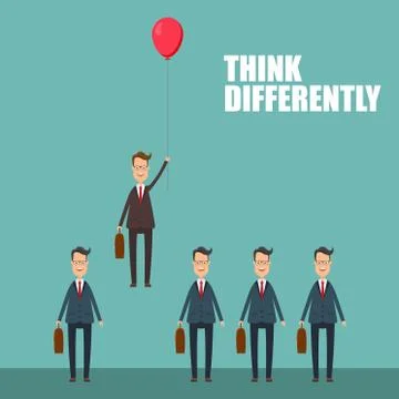 Think differently in business concept. Vector illustration in flat design. Stock Illustration