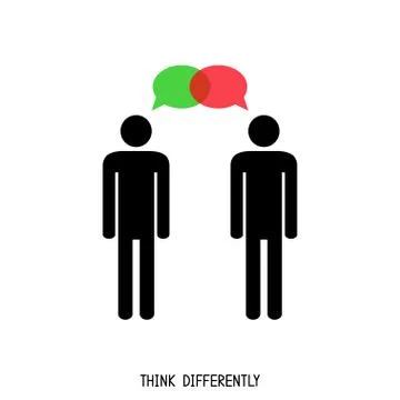 Think differently. Constructive dialog. Stock Illustration