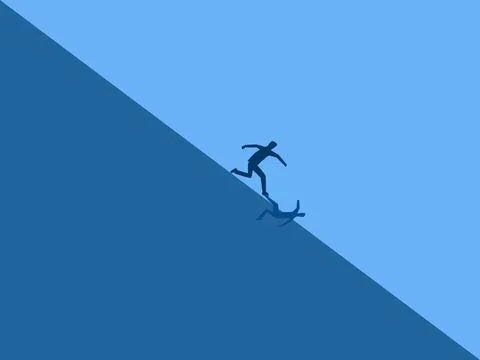 Think differently, leave the comfort zone, jump to a new area Stock Illustration