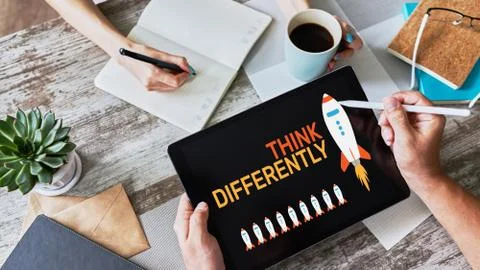 Think differently, Mind outside the box, Creativity, Innovation  concept o Stock-Fotos