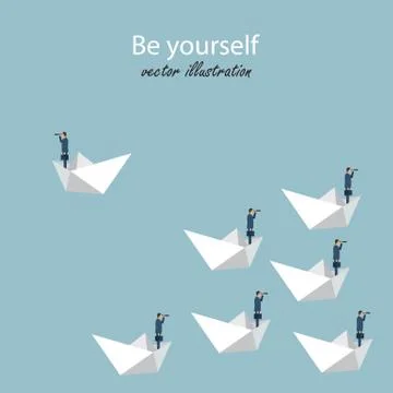 Think differently. Stading out from the crowd. Stock Illustration