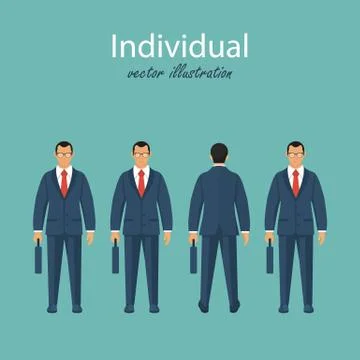 Think differently. Stading out from the crowd. Stock Illustration