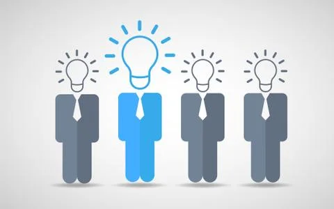 Think differently standing out from the crowd Being different, move for  Stock Illustration