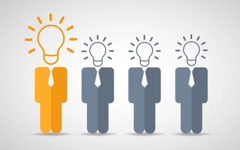 Think differently standing out from the crowd Being different, move for  Stock Illustration