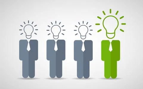 Think differently standing out from the crowd Being different, move for  Stock Illustration