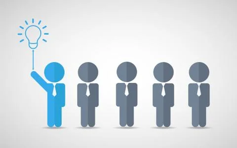 Think differently standing out from the crowd Being different, move for  Stock Illustration