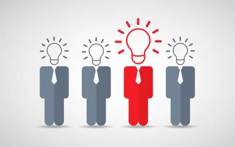 Think differently standing out from the crowd Being different, move for  Stock Illustration