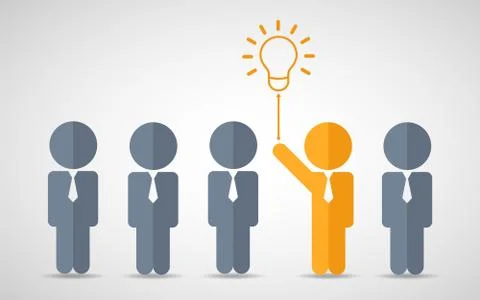 Think differently standing out from the crowd Being different, move for  Stock Illustration