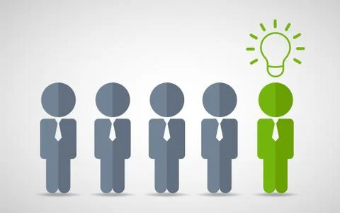 Think differently standing out from the crowd Being different, move for  Stock Illustration