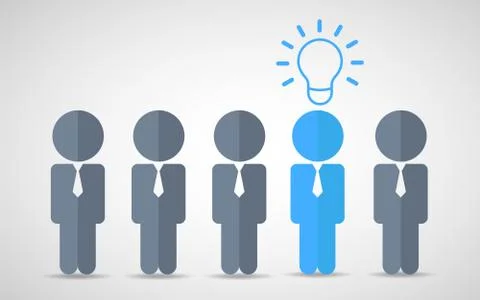 Think differently standing out from the crowd Being different, move for  Stock Illustration