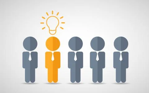 Think differently standing out from the crowd Being different, move for  Stock Illustration
