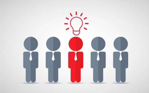 Think differently standing out from the crowd Being different, move for  Stock Illustration
