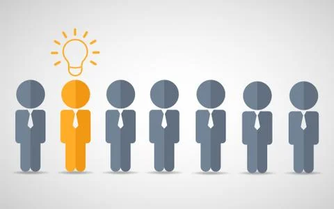 Think differently standing out from the crowd Being different, move for  Stock Illustration