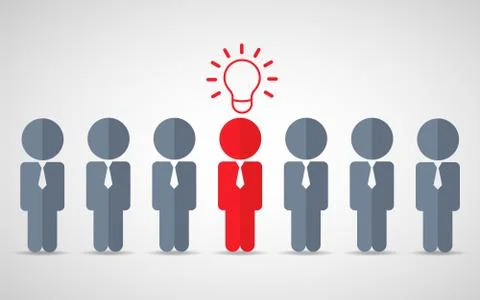 Think differently standing out from the crowd Being different, move for  Stock Illustration