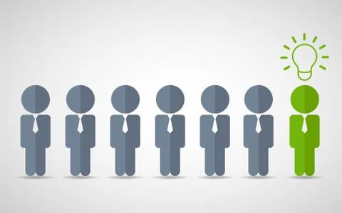 Think differently standing out from the crowd Being different, move for  Stock Illustration