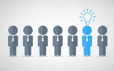 Think differently standing out from the crowd Being different, move for  Stock Illustration