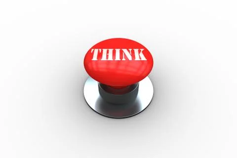 Think on digitally generated red push button Stock Illustration