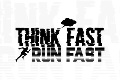 Think fast run fast t shirt design Stock Illustration