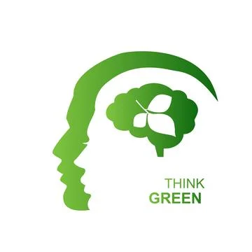 Think green concept Stock Illustration